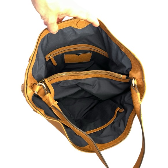 Cole Haan Dillan RFID‎ Blocker Hobo Basket Weave Leather Shoulder Handbag Purse - Picture 7 of 11